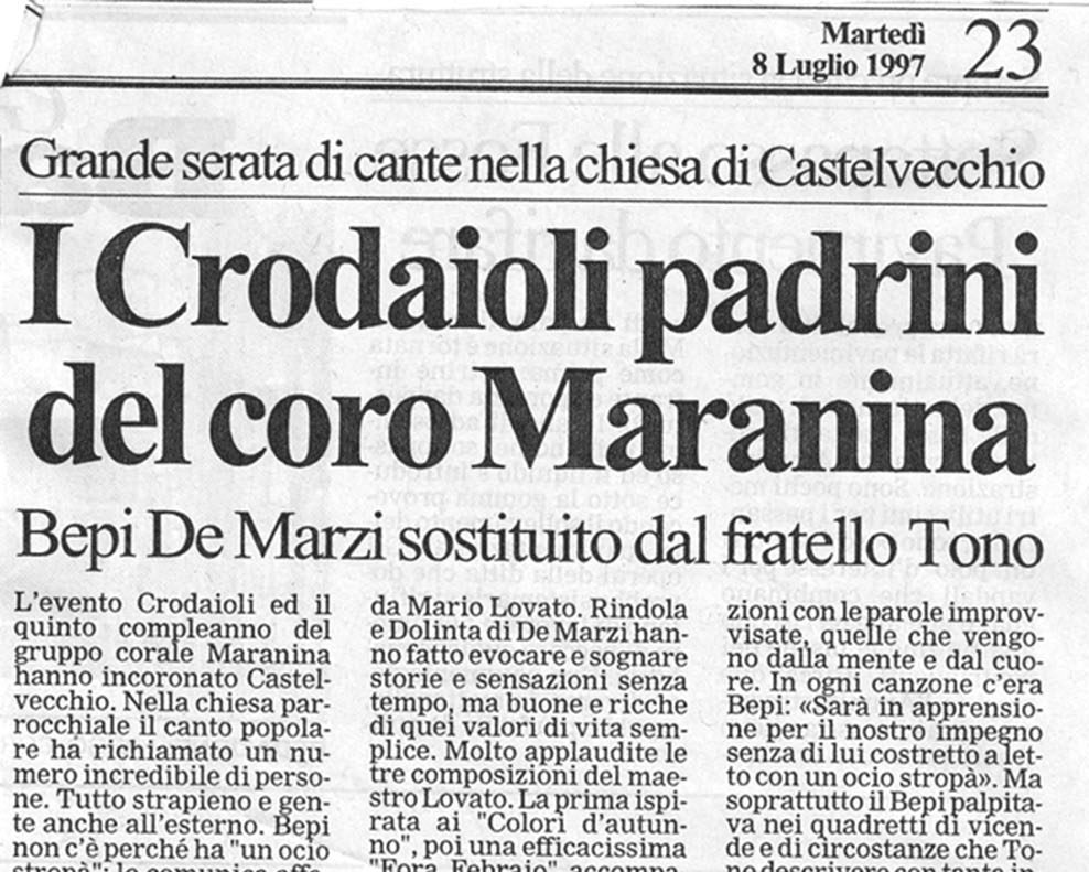 8 luglio 2007 stampa gruppo corale maranina